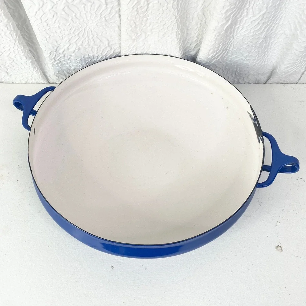Vintage Dansk‎ Kobenstyle Cast Iron Skillet, Royal Blue Enamel
